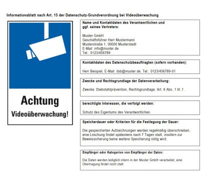 piktogramm videoüberwachung Schild kostenlos als docx